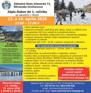 Zápis do 1. ročníka šk. rok 2026/2027 1